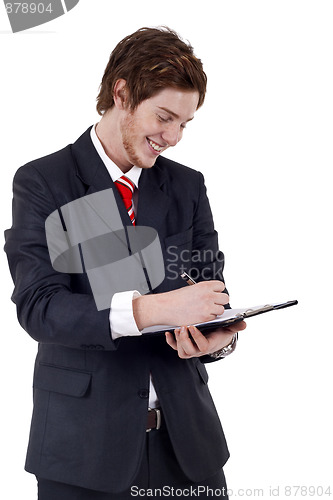 Image of businessman writing