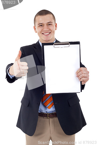 Image of  presenting a clipboard