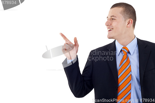 Image of  pointing at copyspace