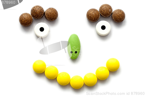 Image of Face concept colorful pills