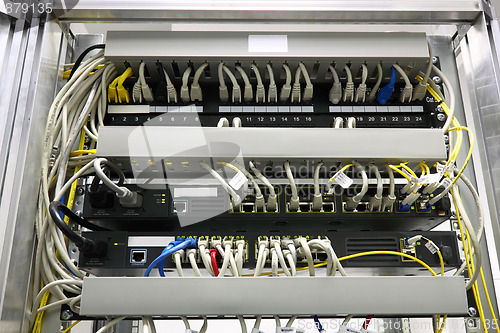 Image of connected switches in technology room