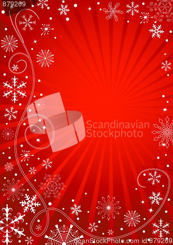 Image of Abstract red christmas frame