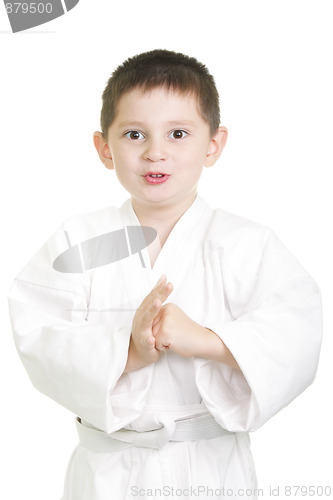 Image of Karate kid in greeting stance