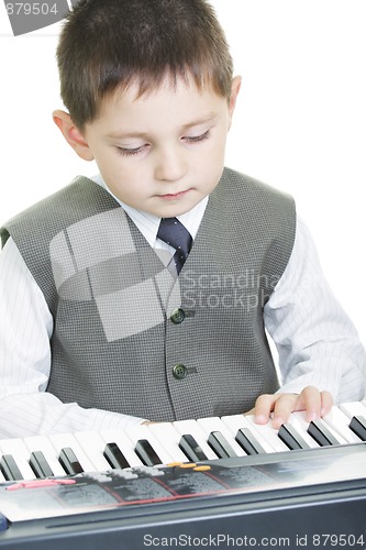 Image of Boy and electric piano