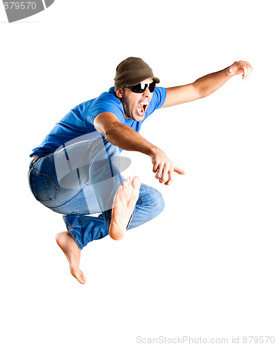 Image of Young man jumping