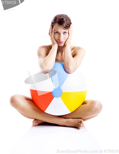 Image of Beach ball girl