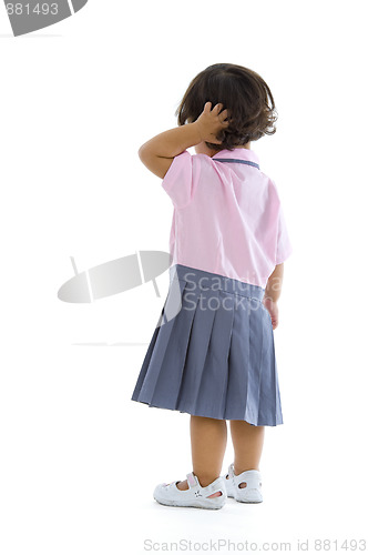 Image of young girl with school uniform