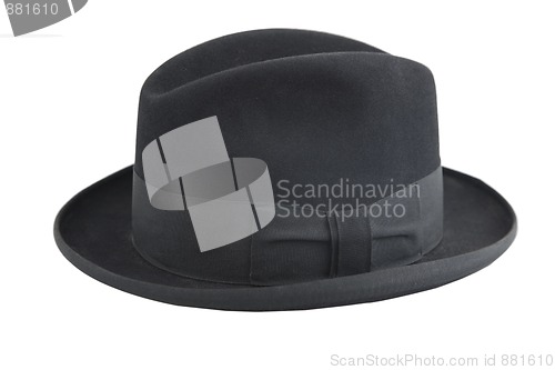 Image of black vintage hat, gentleman icon