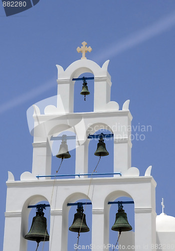 Image of Bell Tower on Island Thira