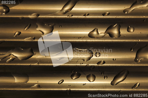 Image of Water droplets on kitchen sink