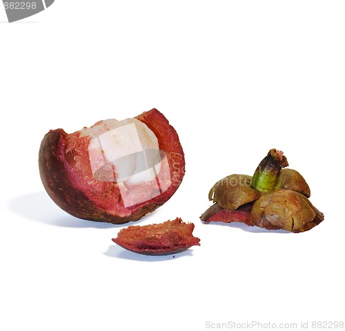 Image of Mangosteen fruit on white