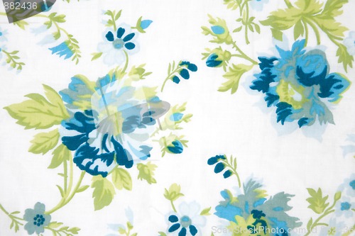 Image of flower fabric texture, green plants