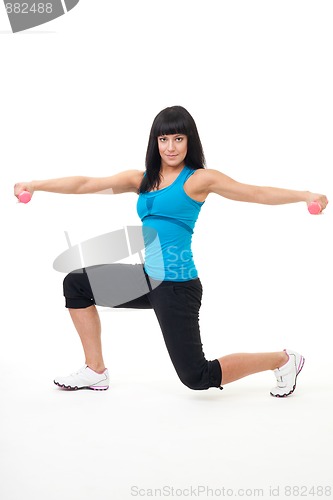 Image of exercise with dumbbells