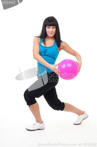 Image of Woman exercise with ball