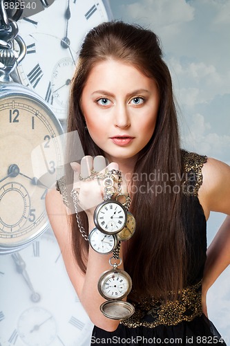 Image of Woman with clock