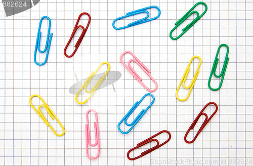 Image of Paper clips on notepad page