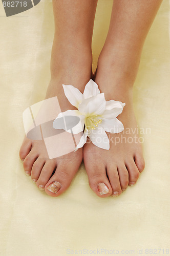 Image of The feet of a girl.