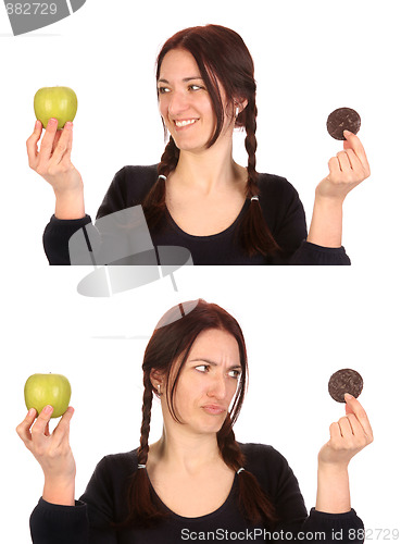 Image of choosing between chocolate cookies