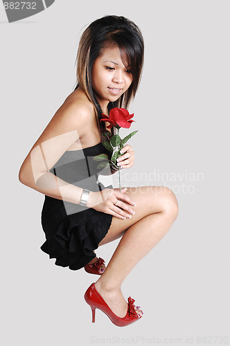 Image of Cambodian girl in black dress.