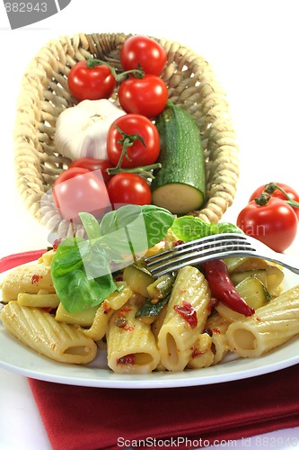 Image of Noodles with fiery chili and zucchini