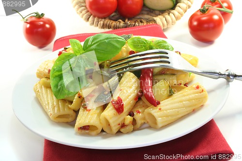 Image of Noodles with fiery chili and zucchini
