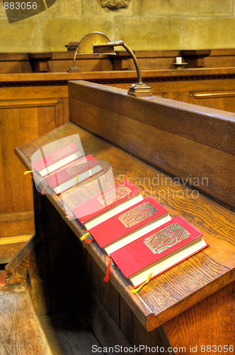 Image of Detail of hymnal books