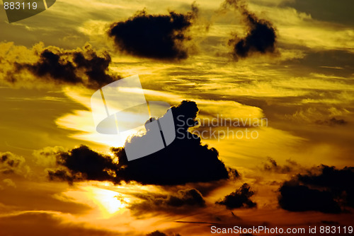 Image of orange sunset clouds