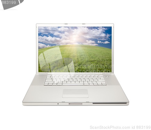 Image of Silver Computer Laptop Isolated