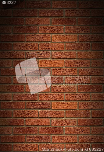 Image of Red brick wall background lit from above