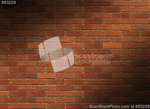 Image of Red Brick Wall Lit Diagonally