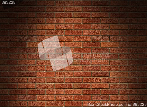 Image of Red brick wall lit from above