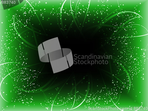 Image of Infinite Perspective Green Stars Background.