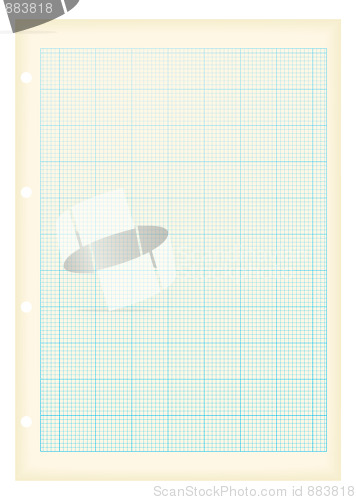 Image of grunge a4 graph paper blue