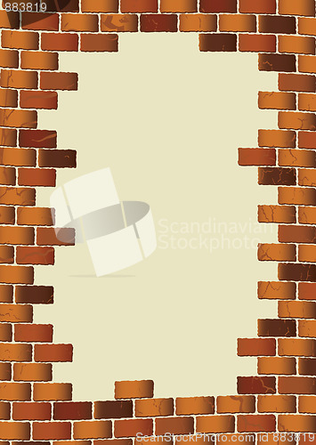 Image of grunge brown brick wall blank