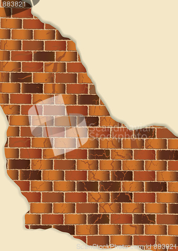 Image of grunge brown brick wall plaster