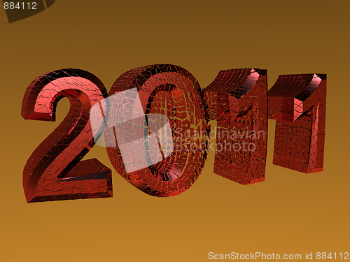 Image of 3D rendered 2011 new year logo