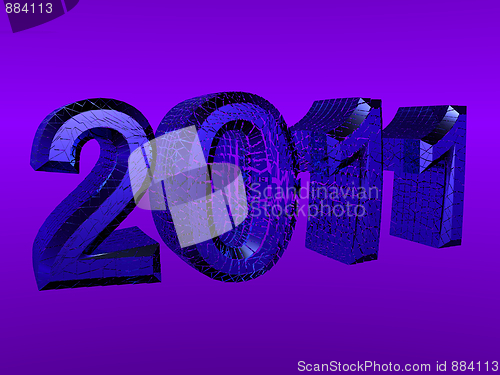 Image of 3D rendered 2011 new year logo