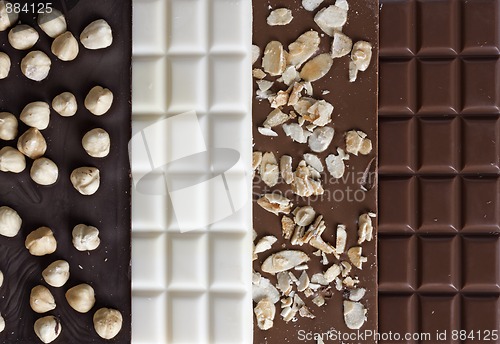 Image of Close up of high quality handmade chocolate bars