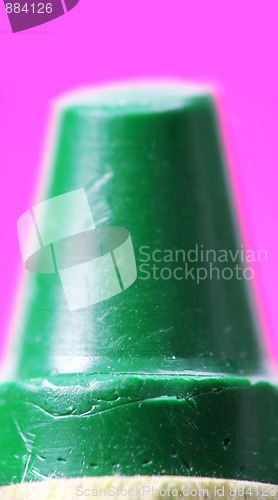 Image of Extreme macro of green crayon