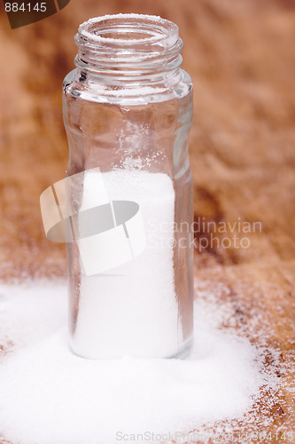 Image of salt in glass container