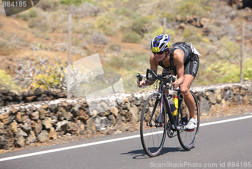 Image of  cyclists in ironman 