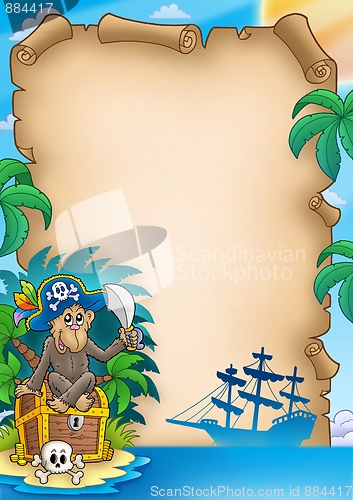 Image of Pirate parchment with monkey