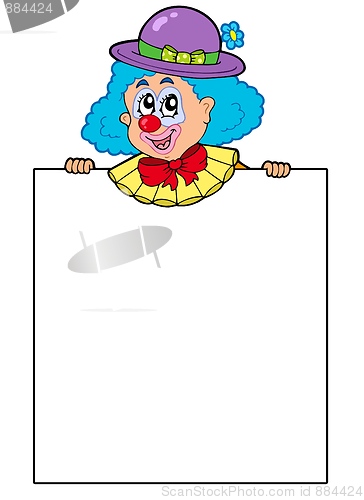 Image of Clown holding blank board