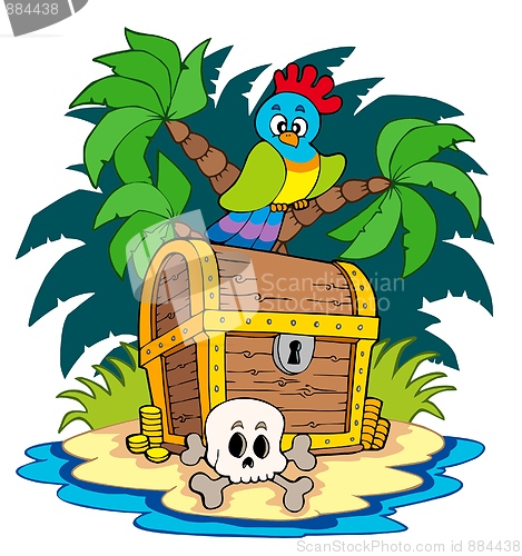 Image of Pirate island with treasure chest