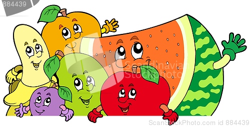 Image of Lurking cartoon fruits