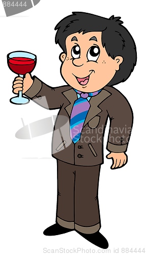 Image of Cartoon wine drinker