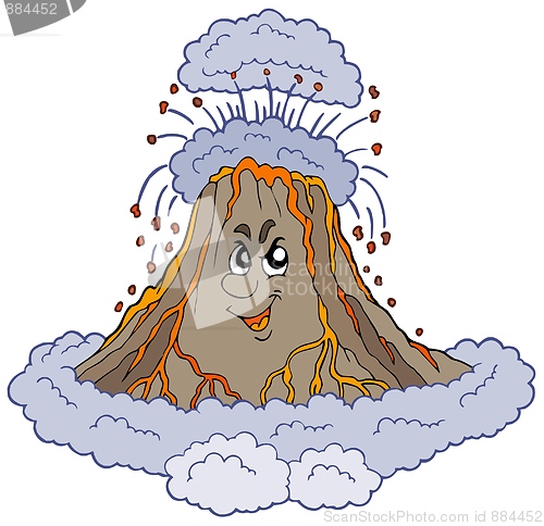 Image of Angry cartoon volcano