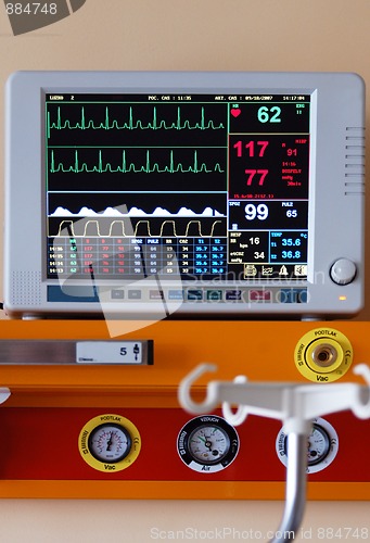 Image of Diagnostic instrument displaying pulse, blood-pressure and other informations