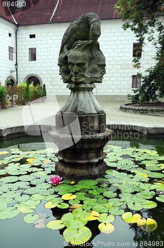 Image of Lake of castle in the czech city Trebon