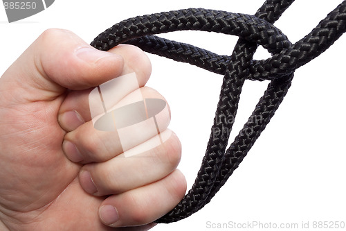 Image of Rope in Hand isolated